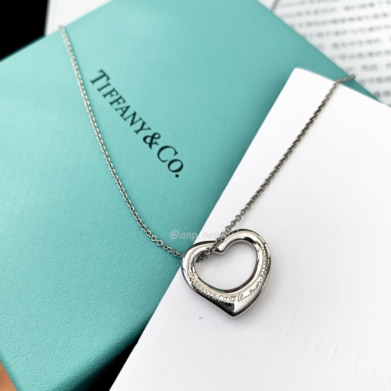 Tiffany Sterling Floating Heart Pendant Necklace (9) - www.newkick.vip